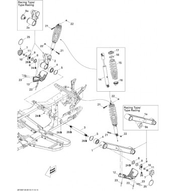 AMORT. TRA. BRP. ATV. 800R. 2008-14 L/R. MAX