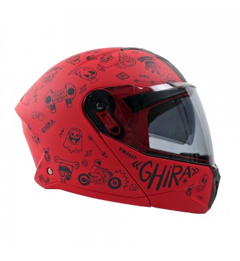 CASCO GHIRA GH1000 PRO ABAT. ROJO L