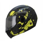CASCO GHIRA KIDS ABAT. GRAFICO NE/AMARILLO