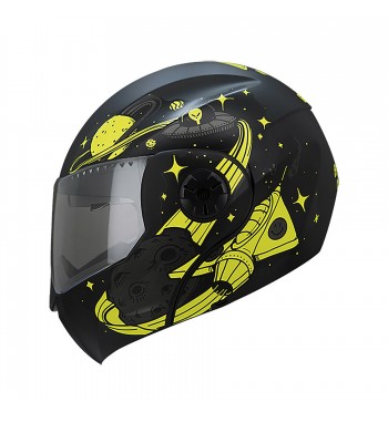 CASCO GHIRA KIDS ABAT. GRAFICO NE/AMARILLO