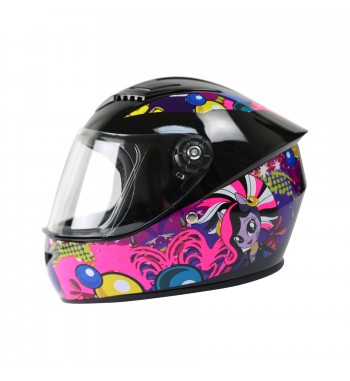 CASCO GHIRA KIDS ABAT. GRAFICO NE/ROSA
