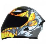 CASCO R7 RACING ABAT. AM/BCO/GRIS 2XL