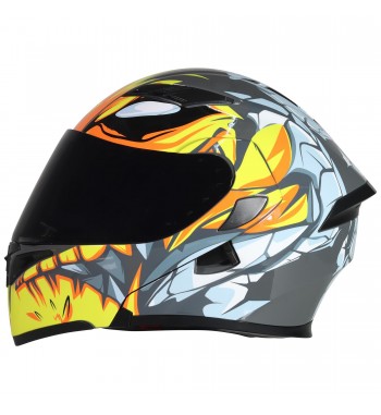 CASCO R7 RACING ABAT. AM/BCO/GRIS XL