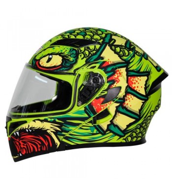 CASCO R7 RACING ABAT. REPTIL VE/AM/ROJO XL