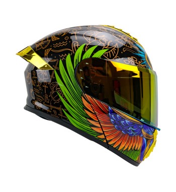 CASCO RODA PILOT ABAT. NE/VE. MICA ORO XL