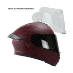 CASCO RODA PILOT ABAT. ROJO CARBON L