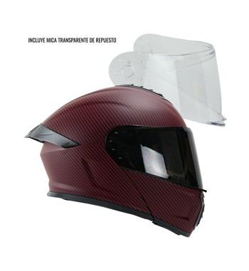 CASCO RODA PILOT ABAT. ROJO CARBON L