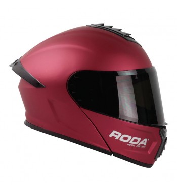 CASCO RODA PILOT ABAT. ROJO METAL  L