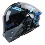 CASCO RODA RUSH ABAT. GR/AZUL MATE M
